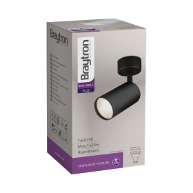 Kućište za GU10 žarulju max 35W fi60 IP20 okruglo crno BRAYTRON BH04-00801