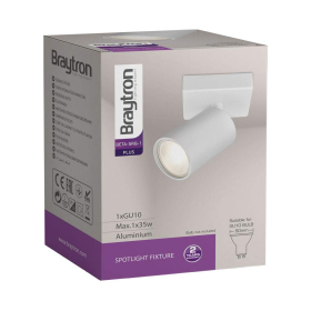 Kućište za GU10 žarulju max 35W fi55 IP20 okruglo bijelo BRAYTRON BH04-00810