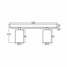Kućište za GU10 žarulju max 2x35W 300x120x83mm IP20 okruglo bijelo BRAYTRON BH04-00820