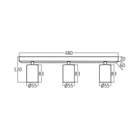 Kućište za GU10 žarulju max 3x35W 480x120x83mm IP20 okruglo bijelo BRAYTRON BH04-00830