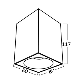 Kućište za GU10 žarulju max 35W 80x117x80mm IP20 pravokutno crno-bijelo BRAYTRON BH04-30110