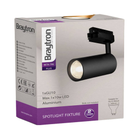 Tračna svjetiljka GU10 max 10W fi57 IP20 za četiri žice crna BRAYTRON BH04-60601