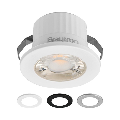 Stropna svjetiljka 3W 4000K 210lm 38D fi44 IP54 ugradbena okrugla SPOT 3 boje kućišta (bijela, crna i srebrna) BRAYTRON BH06-00219