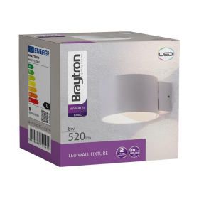Zidna svjetiljka 8W 3000K 520lm 100x62x108mm IP20 bijela BRAYTRON BH07-03000