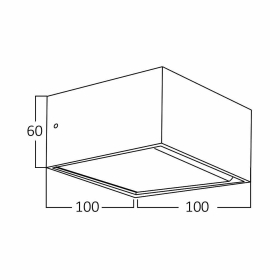 Zidna svjetiljka 8W 3000K 520lm 100x60x100mm IP20 kvadratna crna AVVA BRAYTRON BH07-03101