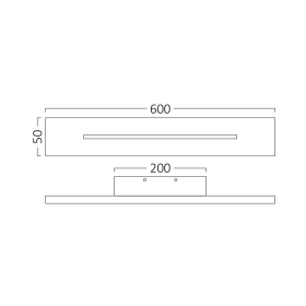 Zidna svjetiljka 20W 3000K 2100lm 50x600mm IP20 crna LEVA BRAYTRON BH07-03501
