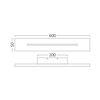 Zidna svjetiljka 20W 3000K 2100lm 50x600mm IP20 crna LEVA BRAYTRON BH07-03501