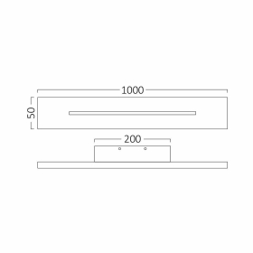 Zidna svjetiljka 30W 3000K 3260lm 50x1000mm IP20 crna LEVA BRAYTRON BH07-03601