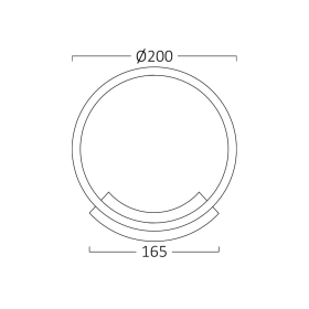 Zidna svjetiljka 12W 3000K 1200lm fi200mm IP20 crna NELA BRAYTRON BH07-03701