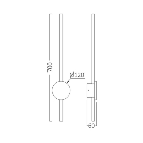 Zidna svjetiljka 16W 3000K 1580lm 120x700mm IP20 zlatna TINY BRAYTRON BH07-04206