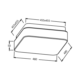 Stropna svjetiljka 40W 3/1 480x480mm IP20 kvadratna BRAYTRON BH16-03480