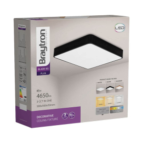 Stropna svjetiljka 45W 3/1 4650lm 500x500mm IP20 kvadratna crna BRAYTRON BH16-05281