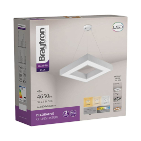 Visilica 45W 3/1 4650lm 600x600mm IP20 kvadratna imitacija drva BRAYTRON BH16-07287