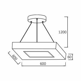 Visilica 45W 3/1 4650lm 600x600mm IP20 kvadratna imitacija drva BRAYTRON BH16-07287