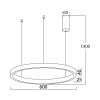 Visilica 35W 3/1 3680lm fi600 IP20 okrugla bijela BRAYTRON BH16-09180