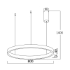 Visilica 45W 3/1 4520lm fi800 IP20 okrugla bijela BRAYTRON BH16-09280