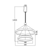 Visilica 65W 3/1 6500lm fi400+fi600 IP20 okrugla crna BRAYTRON BH16-09681