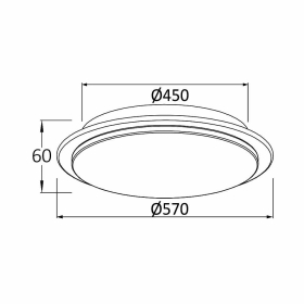 Stropna svjetiljka 36W 3/1 3680lm fi570 IP20 okrugla bijela BRAYTRON BH16-10880