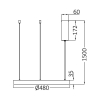 Visilica 36W 3/1 4260lm fi480 IP20 okrugla zlatna BRAYTRON BH17-01286