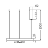 Visilica 36W 3/1 4260lm 480x480mm IP20 kvadratna bijela BRAYTRON BH17-01780