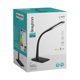 Stolna svjetiljka 7W 5000K 580lm 120x540mm IP20 crna dimabilna BRAYTRON BK01-01411