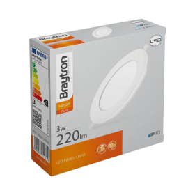 Panel LED 3W 6500K 220lm IP40 ugradbeni okrugli bijeli BRAYTRON BP01-60330