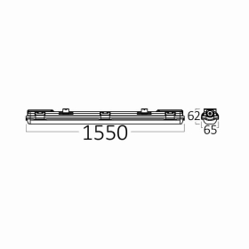 Vodotijesno kućište 150cm 1xT8 - bez cijevi max 28W PC IP65 BRAYTRON BT05-11580