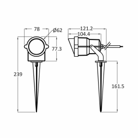 Vrtna dekorativna svjetiljka 9W AMBER 78x239mm IP65 siva SPOTLUX BRAYTRON BT25-00172