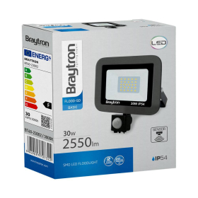 Reflektor LED 30W 3000K 2550lm IP54 sa PIR senzorom sivi BRAYTRON BT60-23002