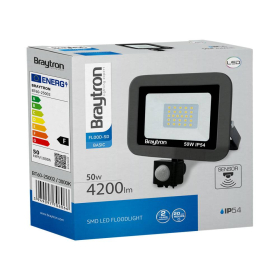 Reflektor LED 50W 3000K 4200lm IP54 sa PIR senzorom sivi BRAYTRON BT60-25002