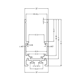Šina za magnetsku rasvjetu 52x27x2000mm crna BRAYTRON BY41-00221