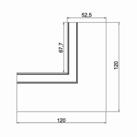 Šina za magnetsku rasvjetu 120x70,5x120mm crna kutna BRAYTRON BY41-10111