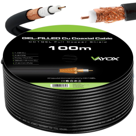 Kabel koaksijalni 1.02 Cu+32x0.12mm 100m crni CC1-100GEL