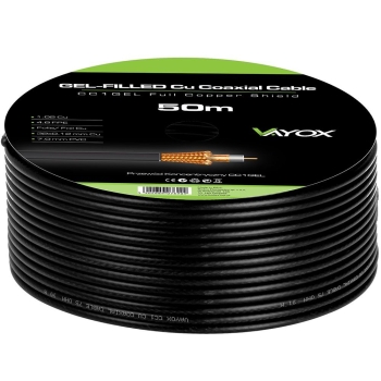 Kabel koaksijalni 1.02 Cu+32x0.12mm 50m crni CC1-50GEL