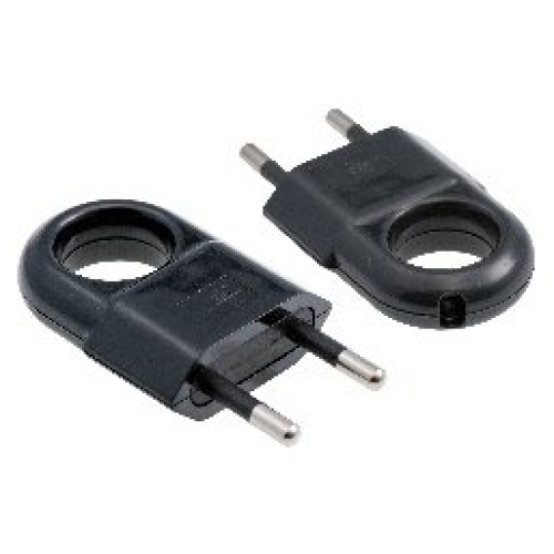 Utikač euro 10A/250V bez uzemljenja crni D.3104C