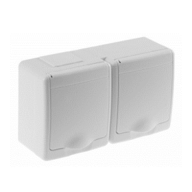Utičnica schuko dvostruka OG 2x2P+Z IP44 bijela D.3113SBGG/1