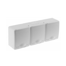 Utičnica schuko trostruka OG 2x2P+Z IP44 bijela D.3115SBGGG/1