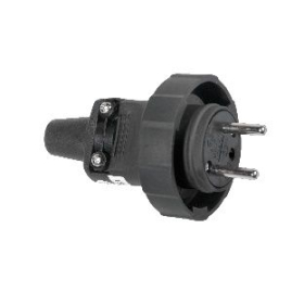 Utikač 16A/250A IP65 sa zaštitnim poklopcem crni D.3148