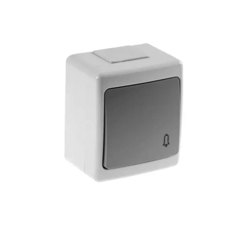 Prekidač-tipkalo OG za zvono IP44 sivo D.3610WD