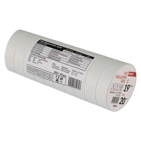 Traka izolirajuća bijela 19mm/20m debljina 0,13mm F61921