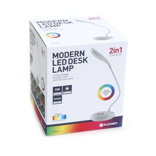 Stolna svjetiljka 6W + noćna lampa -bijela PDLQ11