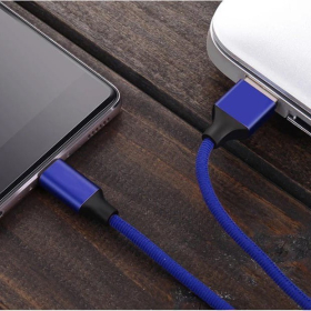 Kabel USB-USB C 1,5m Quick charge plavi VA0003