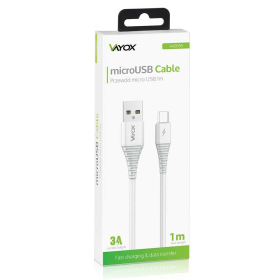 Kabel USB-micro USB 1m crno bijeli VA0055