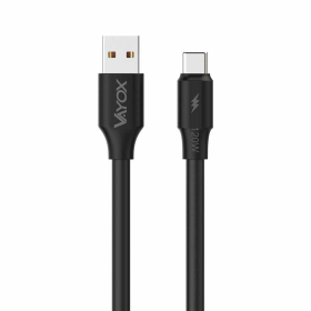 Kabel USB-USB C 120W 3A 1m fast charge crni VA0121