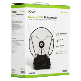 Antena sobna s pojačalom za prijem DVB-T/T2 TV VA0090