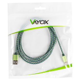 Kabel USB- USB lightning 1,5m zeleni VA0147