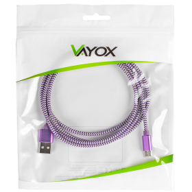Kabel USB-USB Type C 1,5m ljubičasto bijeli VA0146