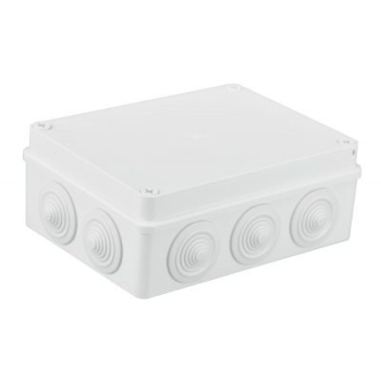 Kutija razvodna nadžbukna 190x140x70mm 10 uvoda bijela IP65 S-BOX 406B