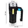 Baterijska svjetiljka ručna 4xLED+COB 250lm VA0113