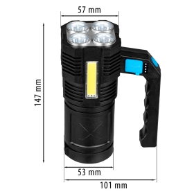 Baterijska svjetiljka ručna 4xLED+COB 250lm VA0113